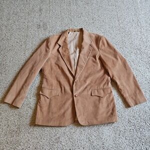 Pioneer Wear Blazer Mens 46L Corduroy Western Rockabilly Elbow Patches Brown